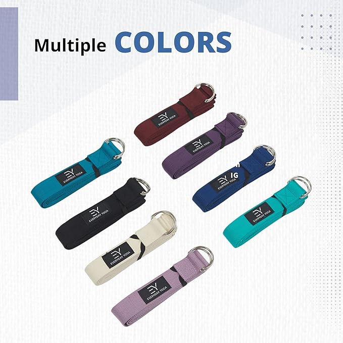 Everyday Yoga Super Strong Strap with Metal D-ring Buckle - Improve Flexibility, Stretching, and Physical Therapy Fitness.-FlexoryFit