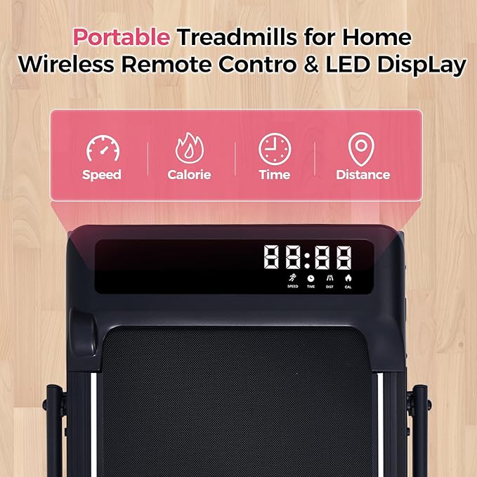 Walking Pad Treadmill with Handle Bar, 3.5HP Compact Electric Walking Pads Treadmills with Handles for Home Apartment Small, 0.6-10MPH Portable Foldable Folding Small Treadmill Home, 400LBS Capacity