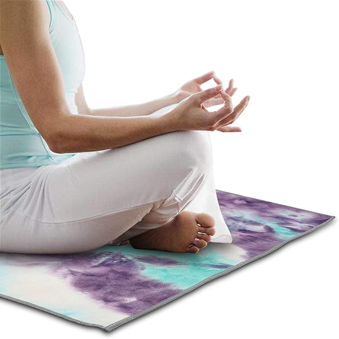 Yoga Towels , Non Slip Hot Yoga Towel Skidless Waffle Texture, 100% Absorbent Odorless Microfiber Yoga Blanket, Standard Sized 24 inchx72 inch Mat Towel,for Hot Yoga, Bikram, Pilates (Green & Pink)-FlexoryFit