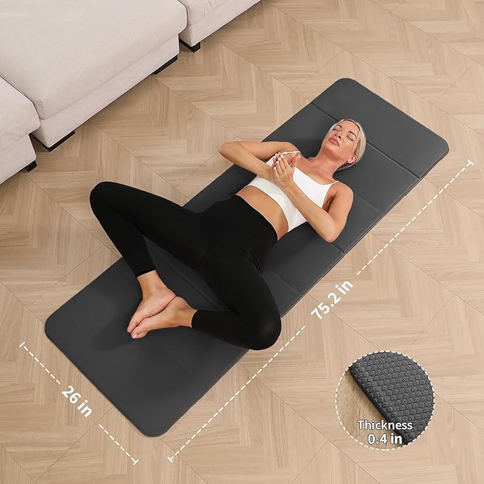 Foldable Yoga Mat - 10mm Extra Thick, 75"26" Non-Slip Exercise Fitness Mat | SGS Eco-Certified, Portable for Yoga/Pilates/Studio/Home Workout-FlexoryFit