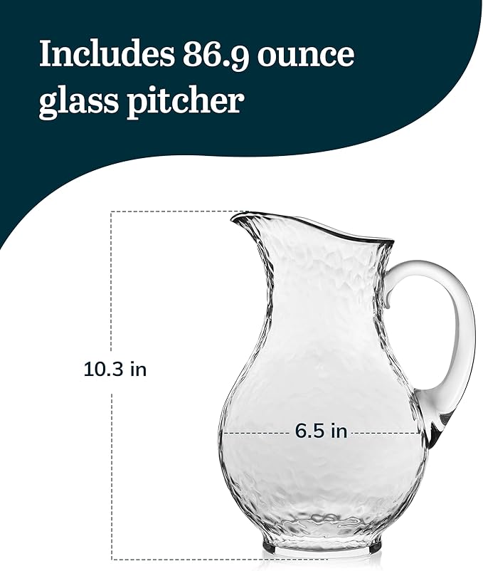 Libbey Yucatan Glass Pitcher, 86.9-ounce