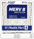 Filter King 17.75x23.75x1 Air Filter | 4-PACK | MERV 8 HVAC Pleated A/C Furnace Filters | MADE IN USA | Actual Size: 17.75 x 23.75 x .75"