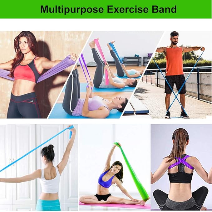 Resistance Bands, Elastic Exercise Bands for Working Out, Physical Therapy, Recovery, Yoga, Pilates, Strength Training-FlexoryFit