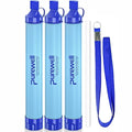Purewell Outdoor Water Filter Personal Water Filtration Straw Emergency Survival Gear Water Purifier for Camping Hiking Climbing Backpacking(3pcs)