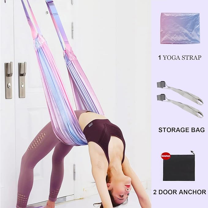 Tchrules Leg Stretcher Strap, Backbend Training Belt with Door Anchor, Flexibility Trainer Stretching Equipment Assist Stretch Strap for Fitness Gymnastics Dance Aerial Yoga Ballet-FlexoryFit