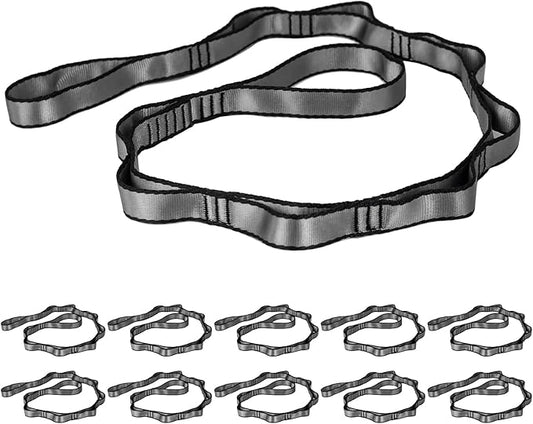 10PCS Nylon Daisy Chain Straps 23 KN for Aerial Yoga Hammock Swing Adjustable Aerial Silk Extender Hanging Rope for Aerial Yoga Belts 3.6FT 5.9FT Long-FlexoryFit