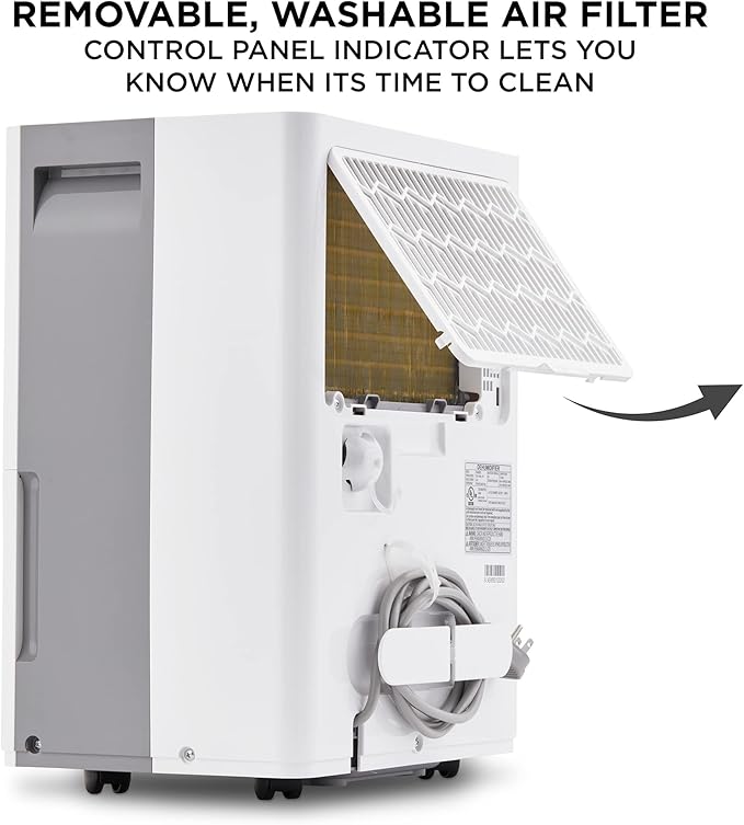 Ivation 1,500 Sq. Ft Energy Star Dehumidifier, Large Capacity Compressor De-humidifier for Extra Big Rooms and Basements w/Continuous Drain Hose Connector, Humidity Control, Auto Shutoff and Restart
