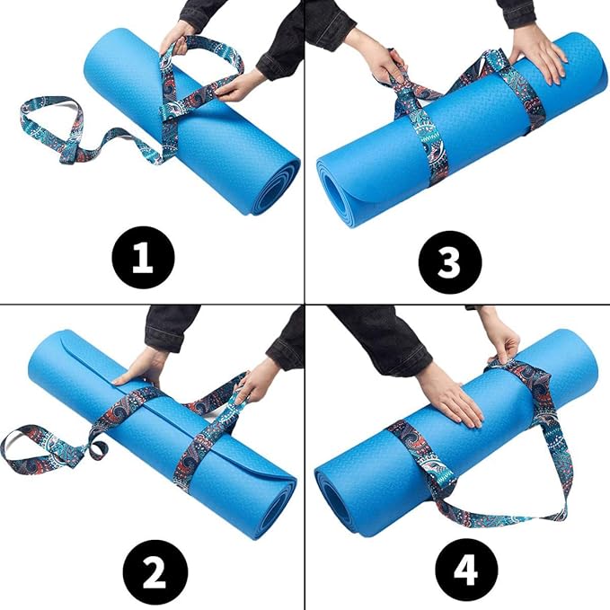 ZOOEASS Yoga Mat Strap, Adjustable Durable Yoga Mat Carrier & Stretching Strap, Multiple Color Choices-FlexoryFit