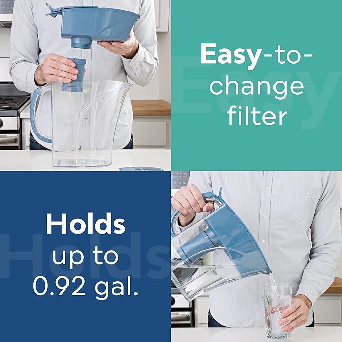 AMI Alkaline Water Pitcher for High pH, Filtered Water Dispenser