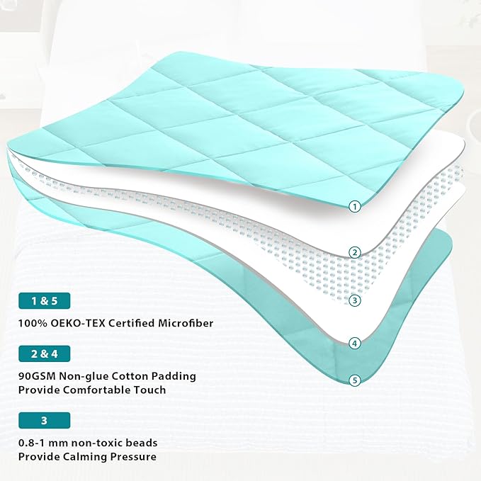 L'AGRATY Weighted Blanket - 48"x72" 20lbs Cooling Breathable Heavy Blanket Microfiber Material with Glass Beads Big Blanket for Adult All-Season Summer Fall Winter Soft Thick Comfort Blanket