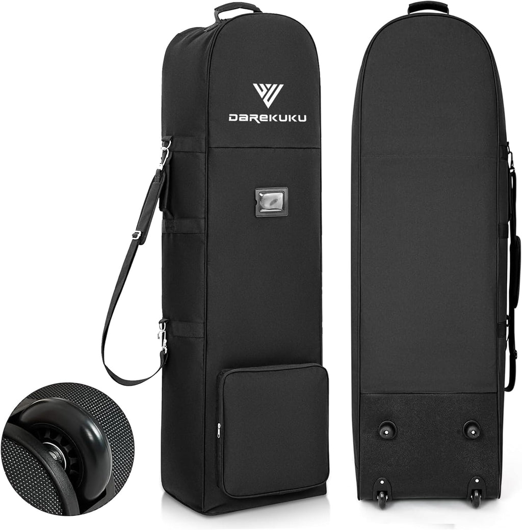 Golf Travel Bags for Airlines with Adjustable Support Rod and Detachable Shoulder Straps, Soft Foldable Golf Club Travel Covers, 900D Heavy Duty Oxford