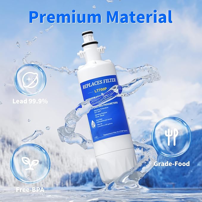 ADQ36006101 Water Filter Replacement Compatible with LG LT700P, LT700PC, ADQ36006102, ADQ36006101-s, Kenmore 9690, 469690, LFXS29766S,6 Pack, By CHOPLO