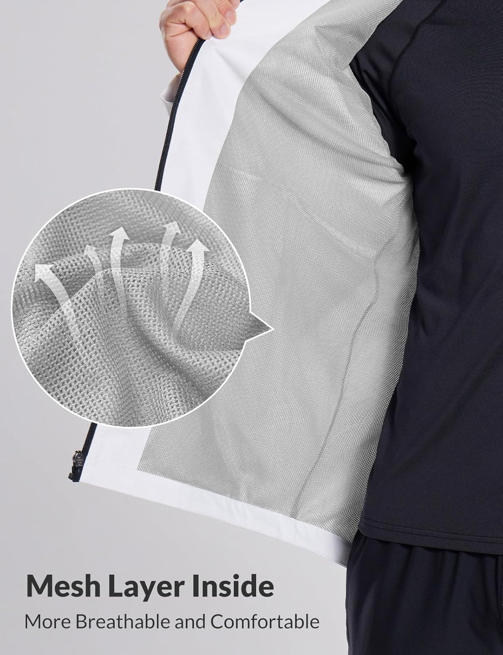 baleaf Men's Rain Jacket Waterproof Breathable Raincoat with Hood for Outdoor Hiking Traveling Cycling Windbreaker