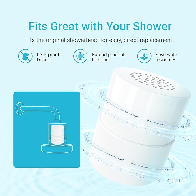 AQUA CREST Shower Filter Replacement for JOLIE® FILTERED SHOWERHEAD, High Pressure Shower Filter Replacement Cartridge For Healthier Hair and Skin, 3 Pack