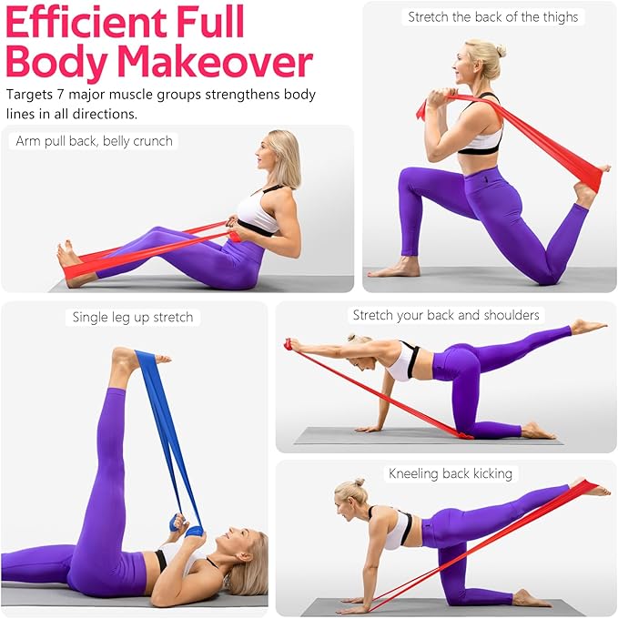 Resistance Bands for Working Out, Exercise Bands for Physical Therapy, Stretch, Recovery, Pilates, Rehab, Strength Training and Yoga Starter Set-FlexoryFit