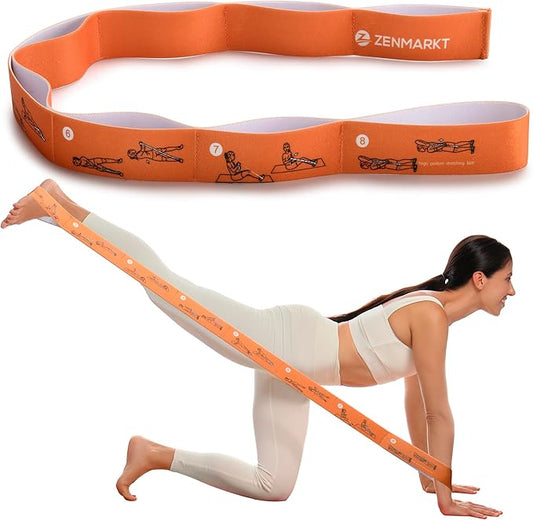 Yoga Strap for Stretching - 8 Loops Stretching Strap - Essential Yoga Accessories for Flexibility and Enhanced Stretching - Ideal Stretch Strap in Yoga and Pilates-FlexoryFit