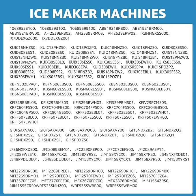 Replacement for ICE2, F2WC9I1, FILTER 9, W10565350, P6RFWG2K, PS8759230 W10480323, Ice Maker Filter, Used in 50 Ib Ice Maker Machines - Pack of 3