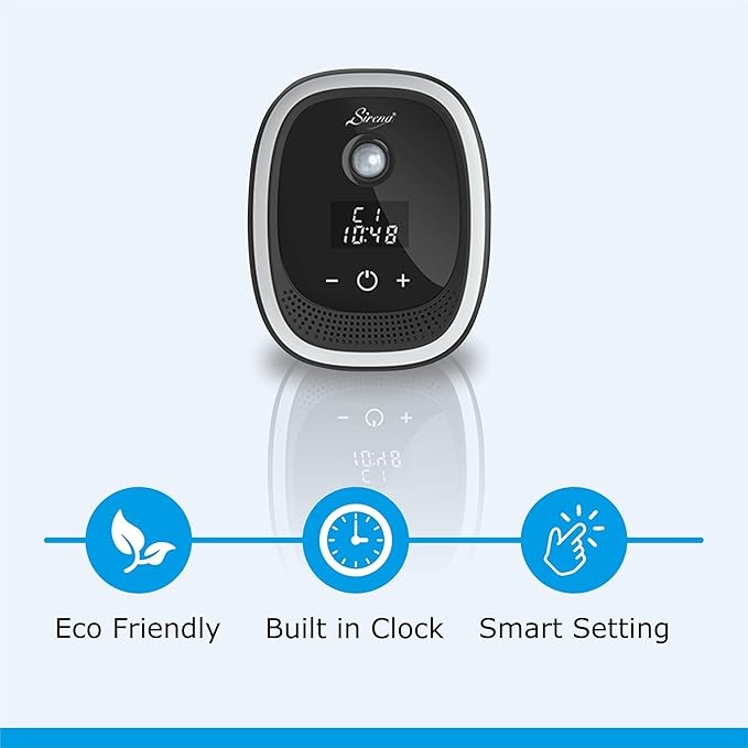 Sirena Air Ionizers for Home Negative Ion Filtration System, Quiet Air Freshener for Bedroom, Kitchen, Removes Odors, Smoke, Dust, Pets, Mini Ionic Air Purifier w/built in Clock and Night Light (3)