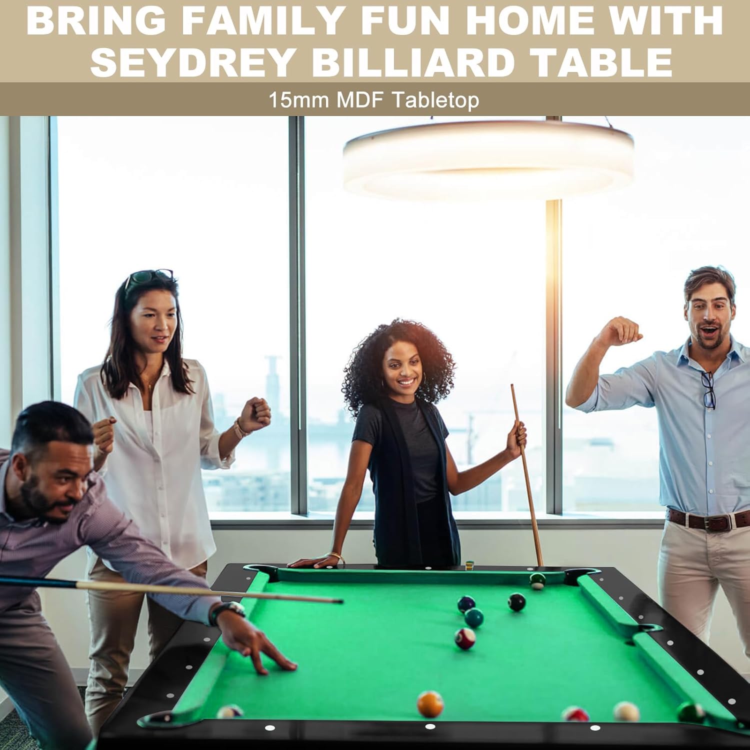 Seydrey 6-Foot Portable Foldable Pool Table with All Accessories – Compact Billiards Table for Home, Game Room, Apartment