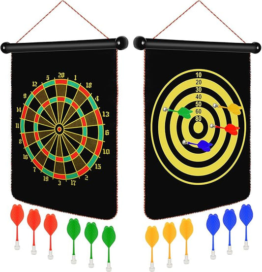 Magnetic Dart Board Outdoor Game Suitable for Children to Play Comes with 12 Darts Best Toys Gifts for Teenage Boys Girls Age 5 6 7 8 9 10 11 12 Years (12 in)