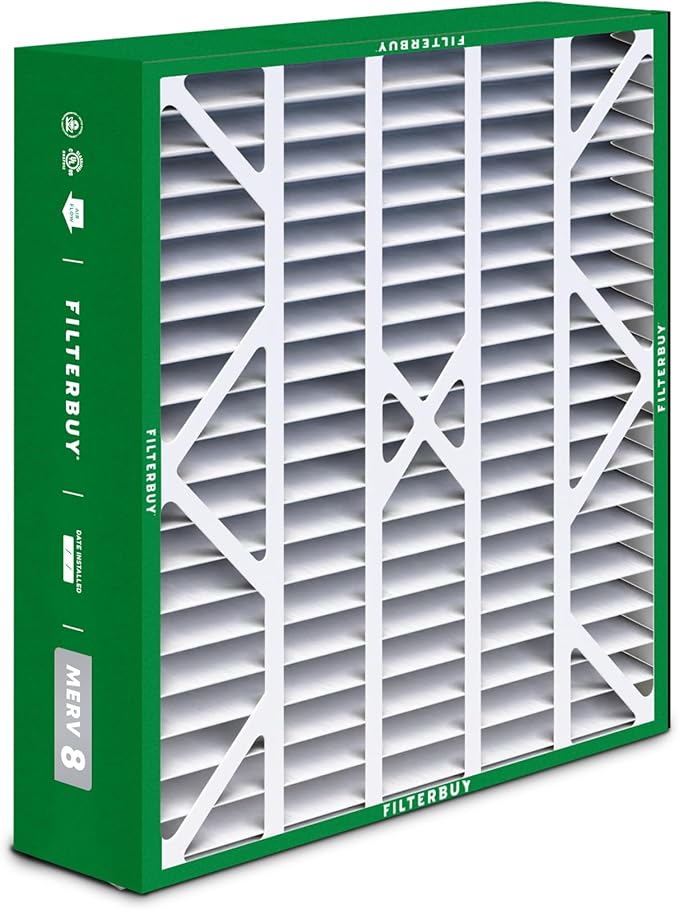 Filterbuy 20x25x6 Air Filter MERV 8 (MPR 700) Dust Defense (4-Pack), Pleated HVAC AC Furnace Filters for Aprilaire Space-Gard 201/2200 / 2250 & Lennox (Actual Size: 19.75 x 24.25 x 6.00)