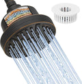 High Pressure Shower Filter Head Oil Rubbed Bronze Fixed Shower Head 7 Settings, 4.9" Bathroom Rain Shower Head with Enhanced Filter for Hard Water, Reduces Chlorine and Harmful Substances