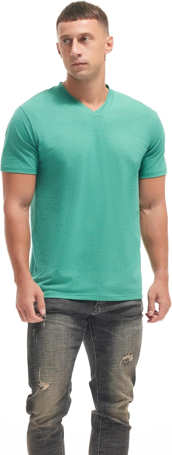 VEIISAR Premium V Neck T Shirts for Men - Modern Fitted Tees Vneck Undershirts