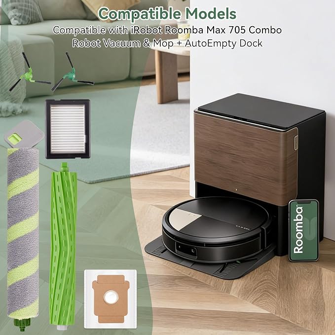25 Pack Replacement Parts for iRobot Roomba Max 705 Combo Robot Vacuum & Mop + - Image 2