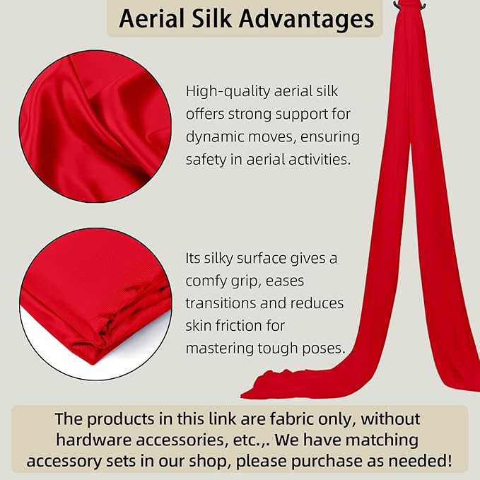 15/25 Yards Aerial Silk Professional Indoor Aerial Yoga Hammock Fabric Outdoor Fitness Silk for Dance, Circus Training, Home Gym-FlexoryFit