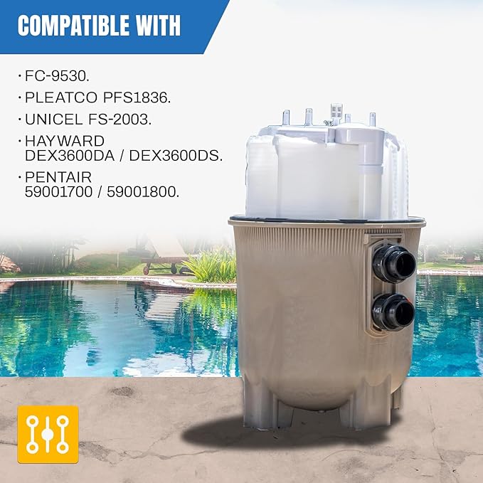 FG-1003 DE Grid Filter Compatible with DE3620(DEX3600DA), FNS Plus 36,59001700, 59001800, FS-2003, PFS1836, FC-9530, PG-1903, 36 Sq.Ft DE Grid Swimming Pool Filter Cartridge, 7 Full + 1 Partial