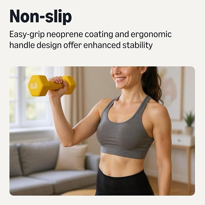 Amazon Basics Neoprene Dumbbell Hand Weights for Exercise and Muscle Toning-FlexoryFit