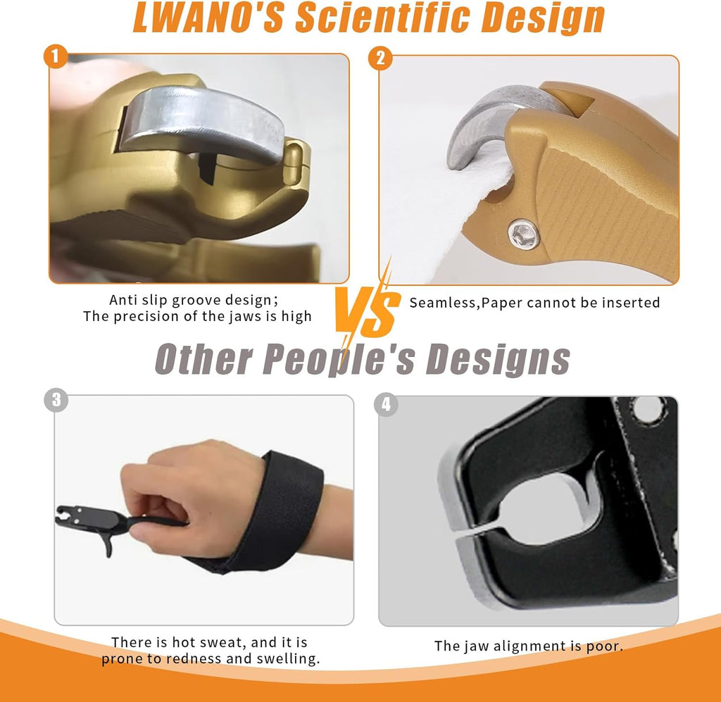 LWANO Archery Compound Bow Release Aids Trigger 3-4 Finger Adjustable Wristband Thumb Arrow Release Aids for Adults Youth Hunting Shooting Training Accessories