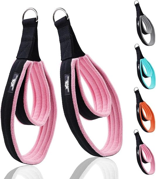 1 Pair Enhanced Pilates Double Loop Straps for Reformer, Thickened D-Ring Handle Straps, Yoga Exercise Accessories in 2 Lengths and Multicolor for Home Gym Workout-FlexoryFit