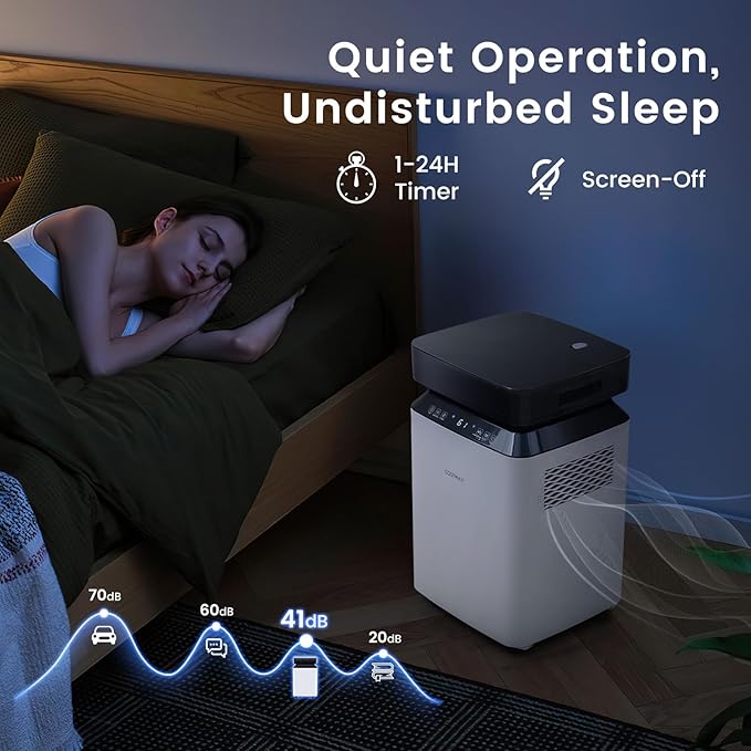 COSTWAY 70 Pints Dehumidifier with Pump, Easy Humidity Control, Multiple Drainage Options, 24H Timer & 2.2 Gal Water Tank, Dehumidifier for Basement, Home