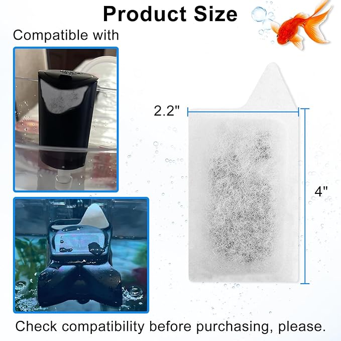 14 Packs Replacement Small Filters Cartridges for Tetra Whisper Small Fish Tanks Filter, Refilled Filters Cartridges S Size for 3-10 Gallons Betta Aquarium Filter Kit