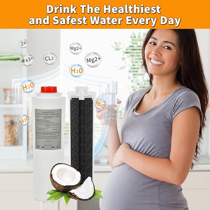 51300C Filters, Replacement for Elkay EWF3000 51300C Filter By NSF/ANSI 42 Certified, Compatible With Ezh2o Filter Replacement Bottle Stations, 3000 Gallon High Capacity 3 Packs (No Chip)