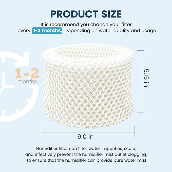 Colorfullife 6 Pack HAC-504 Humidifier Wicking Filters for Honeywell Humidifier HAC-504 HAC-504AW HAC504V1 HCM350 HCM-350W HCM-300T HCM-315T HCM-530 HCM-600 HCM-710 HEV-312, Replacement Filter A
