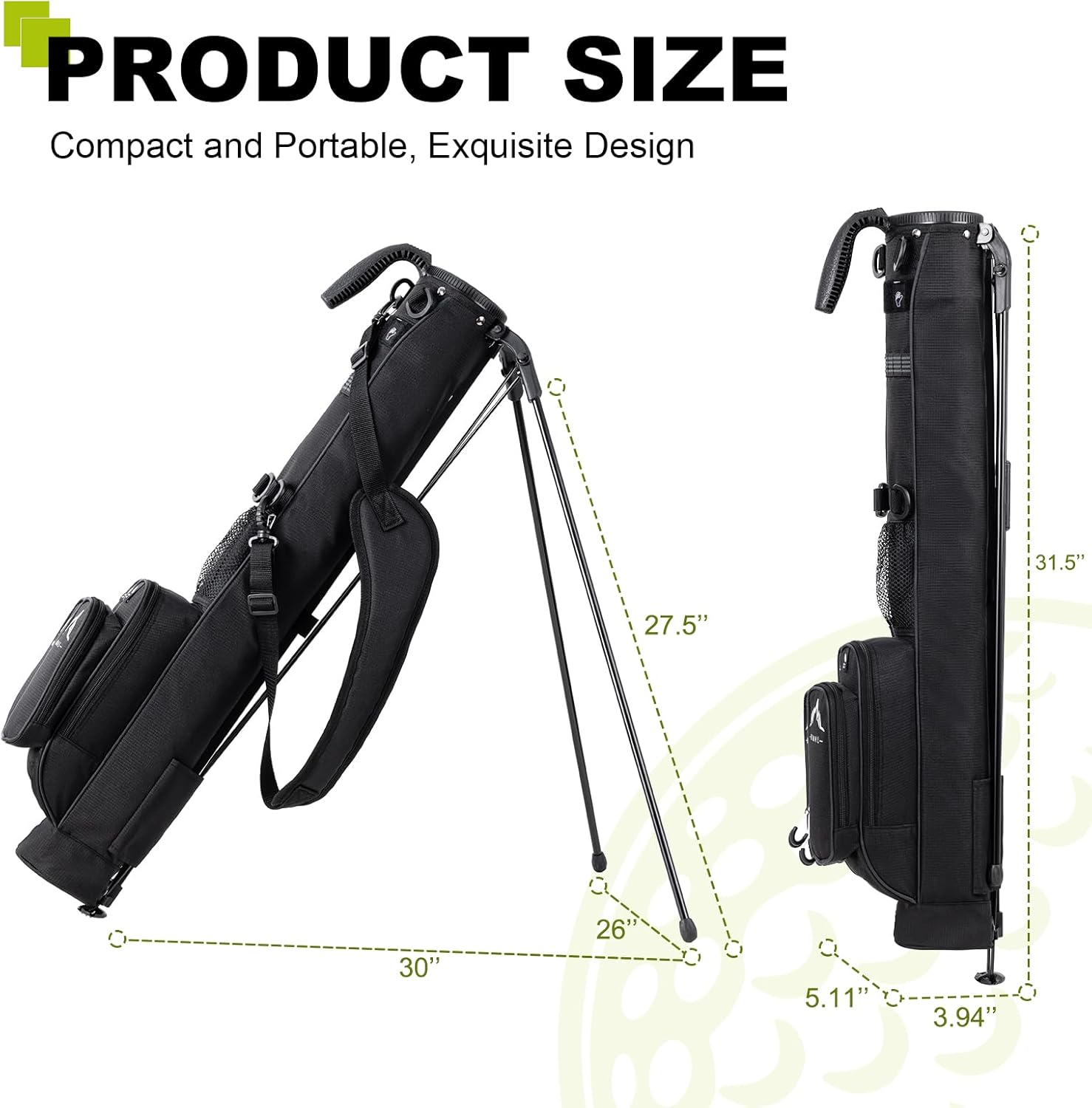 Golf Lightweight Stand Carry Bag– Easy to Carry and Durable Pitch n Putt Golf Bag for The Driving Range, Par 3 and Executive Courses–31.5 inches Tall
