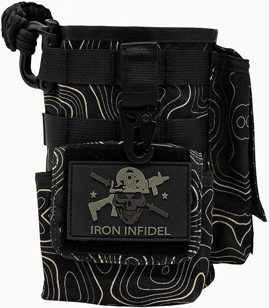 Iron InfideI Battle Bottle Sleeve - 64 oz and 32 oz Water Bottle Sleeve Only for Half Gallon 1L Steel Water Bottle | Rugged Cover with Molle for Versatile Design with Storage for Phone, Wallet & Keys-FlexoryFit
