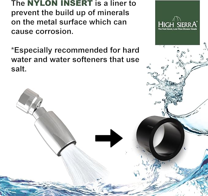 High Sierra® Solid Metal Handheld Shower Head, Lead-Free, with Built-In Trickle Valve. Shower Hose and Holder Not Included. Low Flow 1.5 GPM. Oil Rubbed Bronze