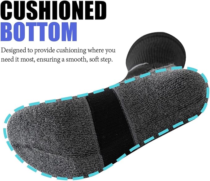 JOYNÉE 5/10 Pairs Mens Lightweight Athletic Crew Socks Cushioned Breathable Long Socks for Sports Running-FlexoryFit