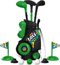Liberry Toddler Golf Set for Boys Girls Age 2 3 4 5, Upgraded Kids Golf Cart with Shoulder Strap Design, Outdoor Indoor Sports Toys for Birthday, Black