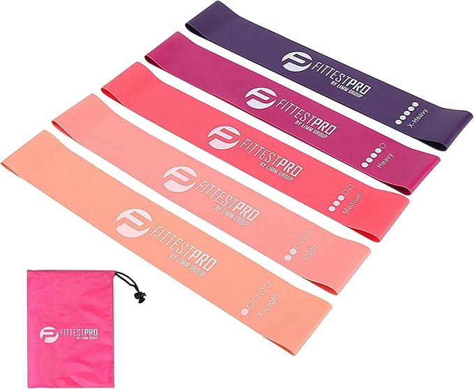 Fittest Pro by Limm Resistance Bands for Legs and Butt, Fabric Exercise Loop Bands Yoga, Pilates, Rehab, Fitness and Home Workout, Strength Bands for Booty-FlexoryFit
