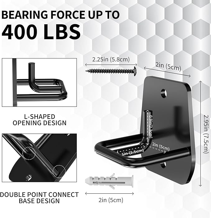 Resistance Band Wall Anchor, Squats Workout Equipment, 3PCS Resistance Band Anchor Mount System, Arm Workout at Home Fitness Equipment, Home Gym Wall Anchor for Strength Training, Physical Therapy-FlexoryFit