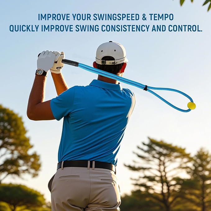 Golf Rope Swing Trainer, Golf Swing Training Aid, Golf Swing Trainer, Golf Training Aid, Golf Swing Trainers, Golf Speed Trainer, Can Improve Speed, Rhythm, Flexibility, and Strength-FlexoryFit