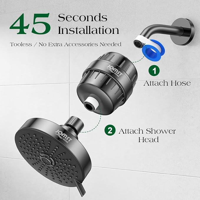 Filtered Shower Head COMBO – for Healthier Skin & Hair | 3 Mode High Pressure - Image 9