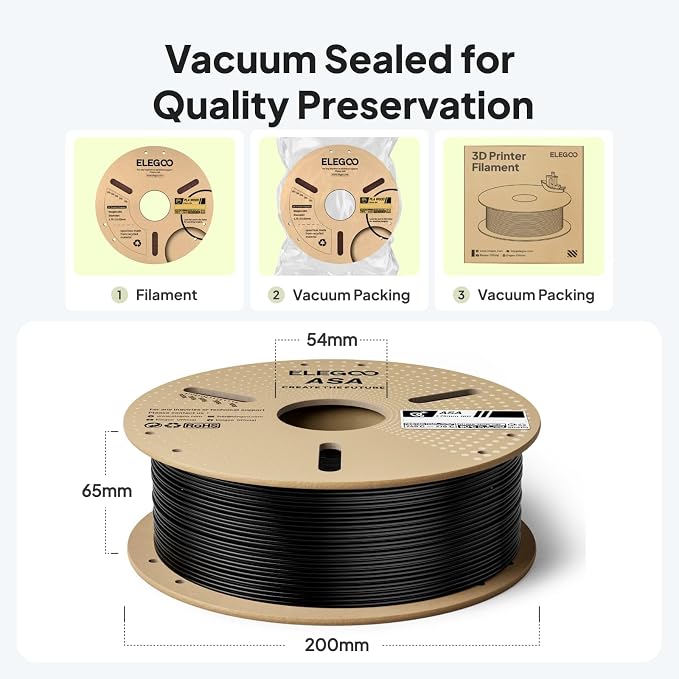 ELEGOO ASA Filament 1.75mm Red 1KG, UV & Weather Resistant 3D Printer Filament - Image 6