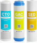 Max Water 5 Micron Replacement 10 x 2.5 inch Filter Cartridge Set For Standard RO | Reverse Osmosis Water Filter Systems - PP Sediment, GAC & CTO | Compatible with AP110, WHKF-GD05, WHKF-WHWC, GAC-10