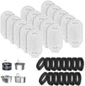 15+15 Pack Pet Water Fountain Filters, Cat Water Fountain Filters Replacement for Dog/Cat Fountain Stainless Steel 108oz/3.2L& 67oz/2L, 7 Months Set to Keep Drinking Fresh
