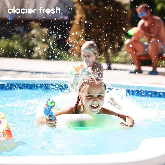 GLACIER FRESH Garden Hose End Pre-Filter for Swimming Pool, Hot Tubs, Spa, Inflatable Pool, Ponds, Greatly Reduces Bad Taste, Odors, Chlorin and Sediment, up to 8,000 Gallons, 3 Pack